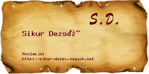 Sikur Dezső névjegykártya