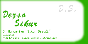 dezso sikur business card